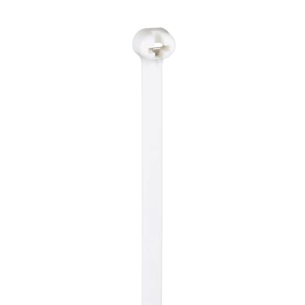 Cable Tie, 15 in L, 4 in Max Bundle Dia., White, Nylon 6/6, 120 lb Strength, 250 PK